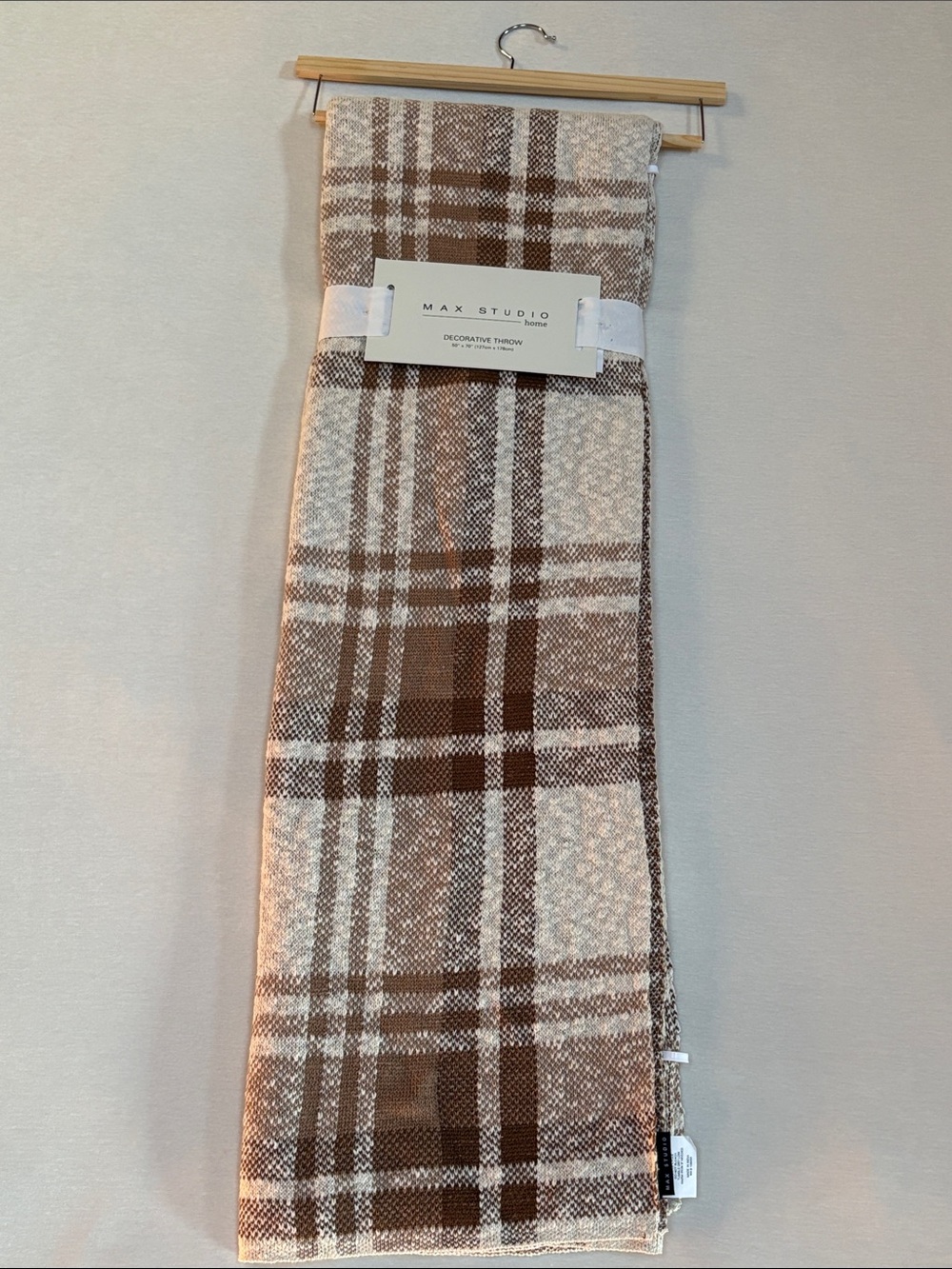 Double Knit Plaid Throw/ Blanket - reversible  - 💯 cotton - brand new